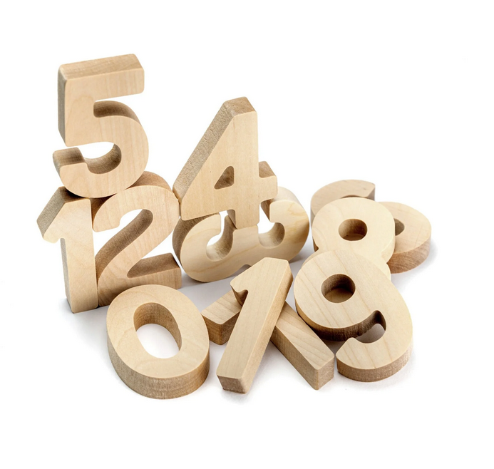 Flockmen Chiffres en bois, lot de 10