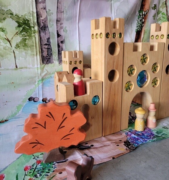 Château de Contes de fée en bois - 10 delig Bauspiel