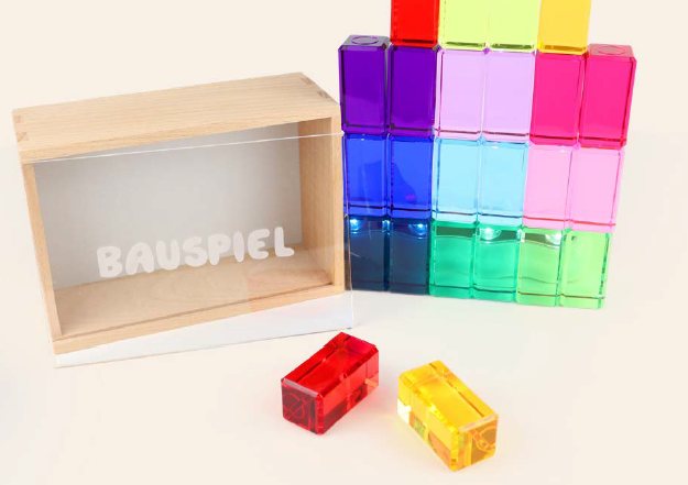 BAUSPIEL Grands blocks translucides - 24 pièces