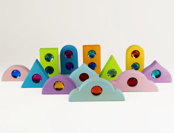 Blocs de construction - Contes de fée Pastel Pierres brillantes 12 pièces Bauspiel