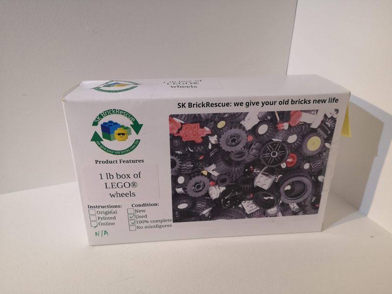 LEGO® wheels and tires - 1 lb assorted box - USED