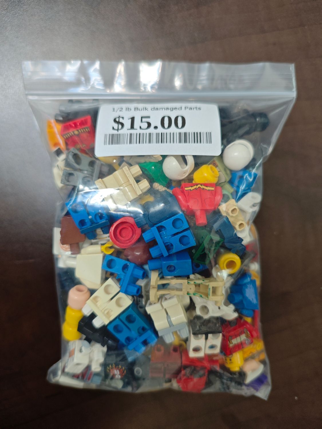1/2 LB DAMAGED cracked/broken minifigure parts