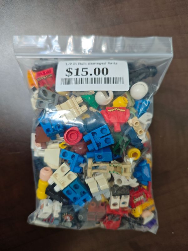 1/2 LB DAMAGED cracked/broken minifigure parts