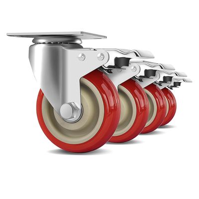 4 Inch Heavy Duty Swivel Caster Wheel With Brakes Set of 4