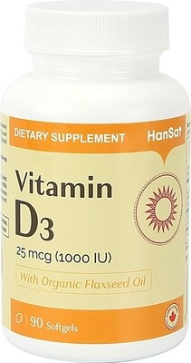 Umeken Vitamin D3 with Organic Flaxseed Oil Health Supplement