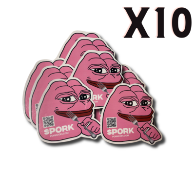 &quot;BIG&quot; 9x9 $PORK Logo Stickers x10
