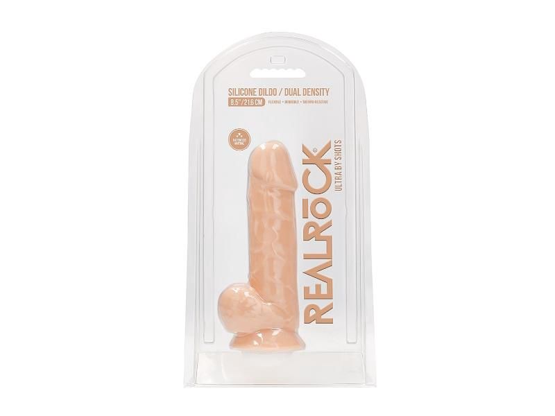 Realrock 8.5in Dual Density Silicone Dildo With Balls