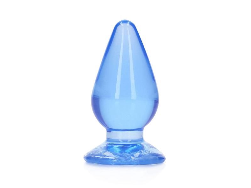 Realrock 4.5in Crystal Clear Anal Plug, Color: Blue