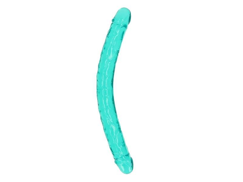 Realrock 18in Crystal Clear Double Dong Turquoise