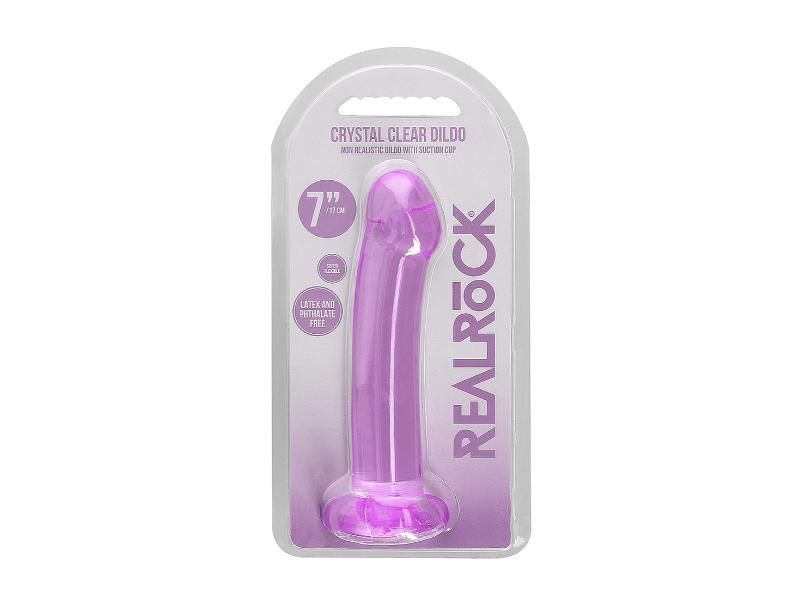 Realrock 7in Crystal Clear Non Realistic No Balls Purple