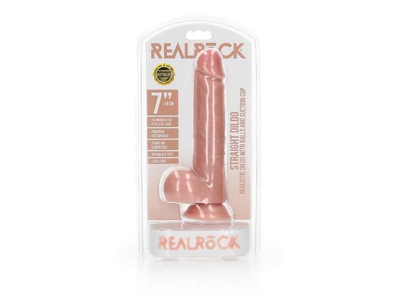Realrock 7in Ultra Realistic Regular Straight With Balls