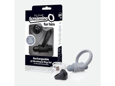Screaming O Charged My Secret Bullet And Ring For Him Black
