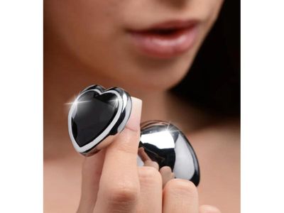 BS Black Heart Gem Medium Anal Plug