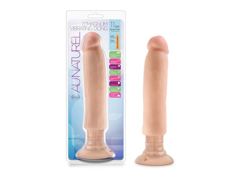 Au Naturel 11in Magnum Vibrating Dildo With Suction Cup