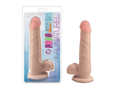Au Naturel 7in Sam Dildo With Balls And Suction