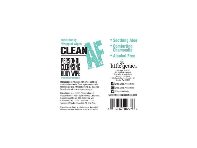 Clean AF Personal Cleansing Body Wipe