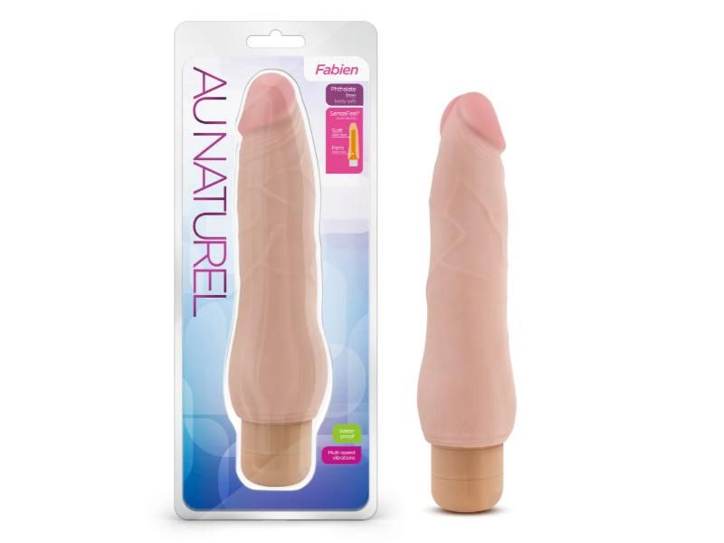Au Naturel 9in Fabien Beige Vibrating Dildo