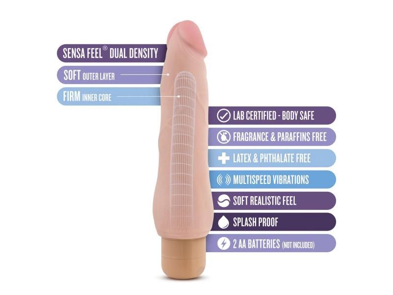 Au Naturel 9in Fabien Beige Vibrating Dildo