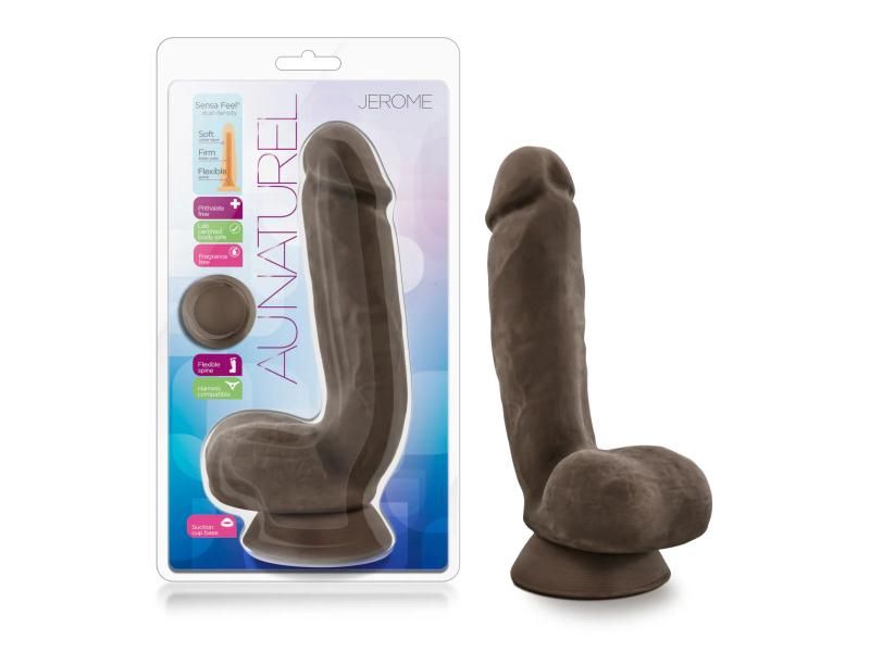 Au Naturel 8.5in Dildo With Balls And Suction, Color: Jerome Brown