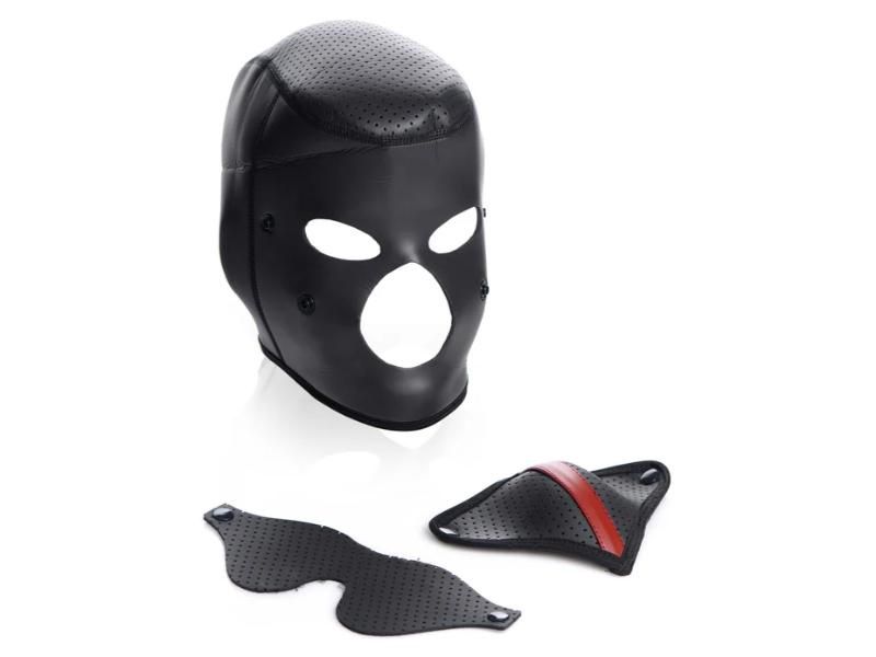 Master Series Scorpion Neoprene Hood With Removable Blindfold &amp; Face Mask
