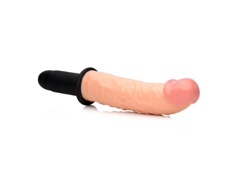 Master Series The Curved Dicktator Vibrating Giant Dildo Flesh