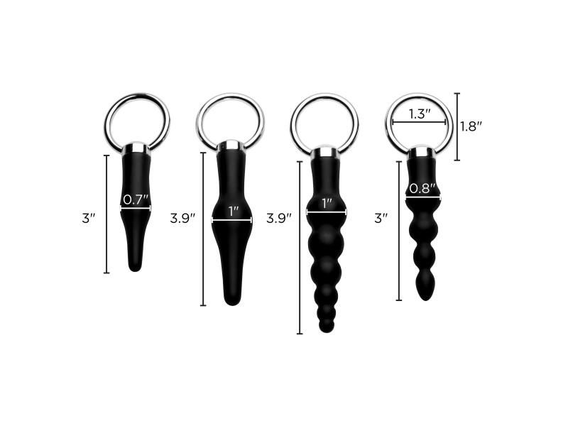 Master Series 4pc Silicone Anal Ringed Rimmer Set