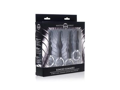 Master Series 4pc Silicone Anal Ringed Rimmer Set