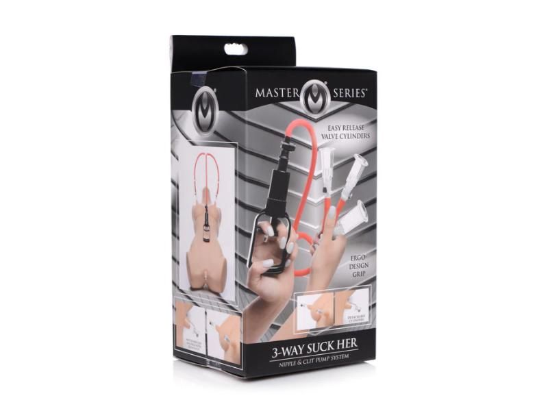 Master Series 3-Way Suck Her Nipple and Clit Pump