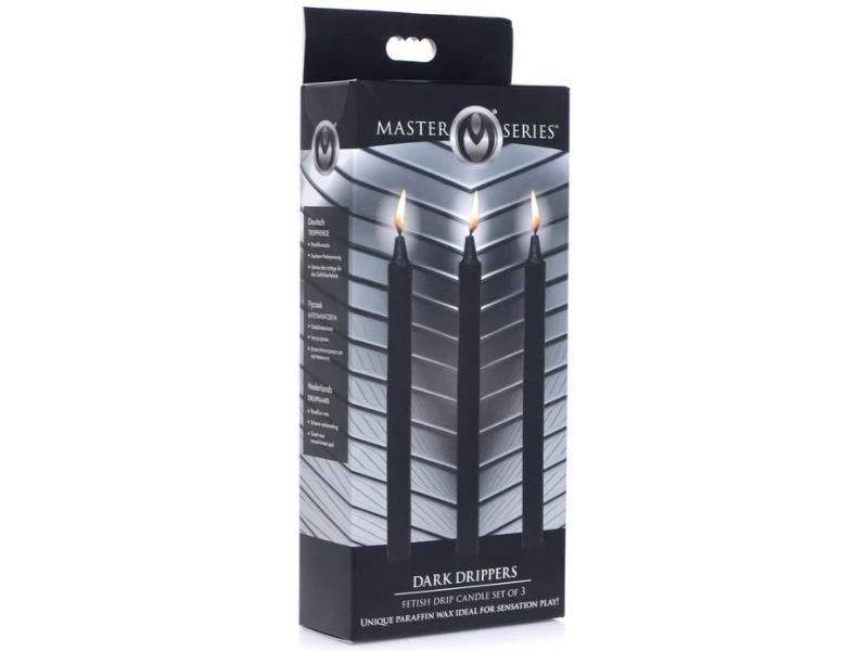 Master Series Fire Sticks Candle Set of 3, Color: Black