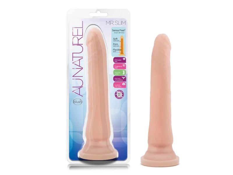 Au Naturel 9.25in Mr. Slim Dildo With Suction