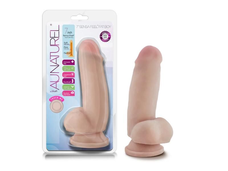 Au Naturel 7in Fat Boy Dildo With Balls And Suction