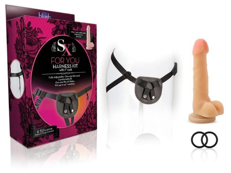 SX For You Black Harness Kit With 7in Long Cock