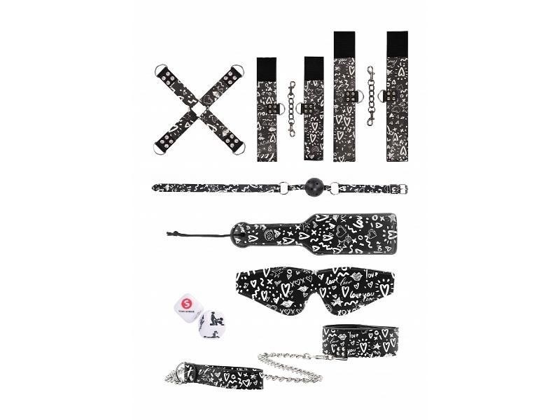 Ouch Printed Bondage Kit Black
