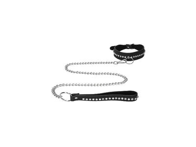 Ouch Diamond Studded Collar With Leash