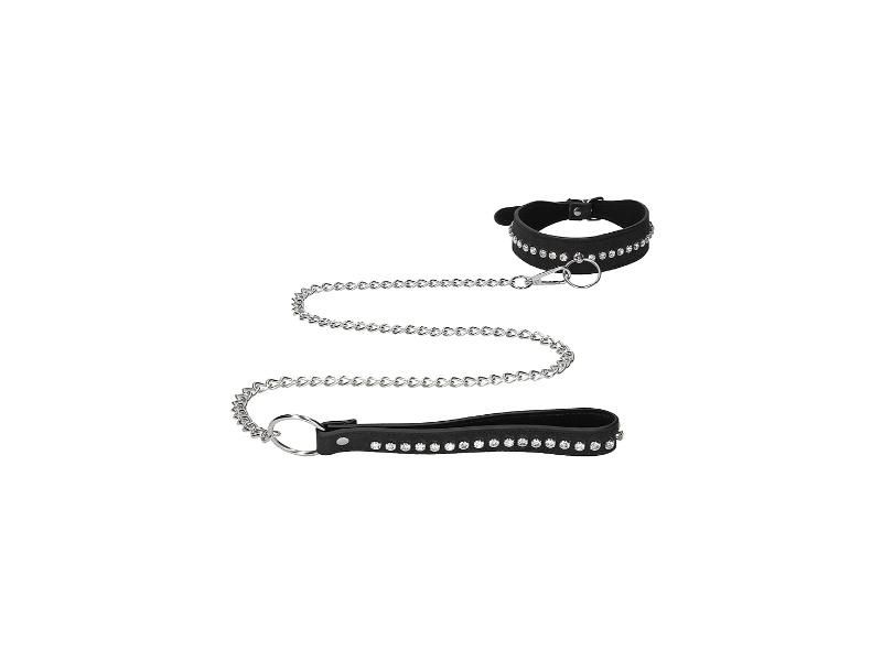 Ouch Diamond Studded Collar With Leash