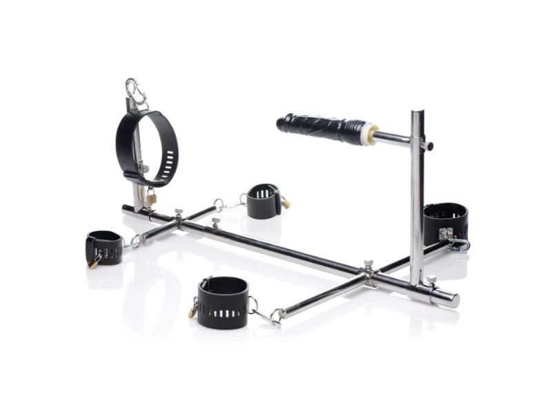 Master Series Imprisoned Metal Stockade With Dildo