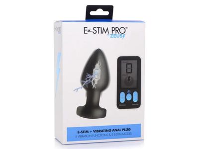 Zeus E-Stim Pro Silicone Vibrating Anal Plug And Remote