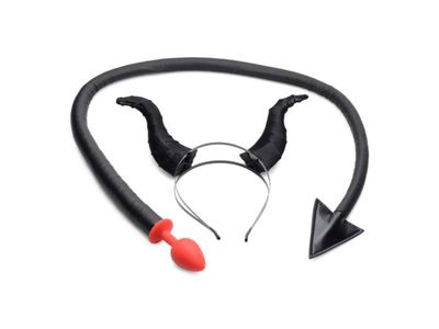 Tailz Devil Tail Anal Plug and Horns Set