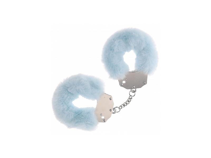 Ouch Heavy Duty Fluffy Handcuffs, Color: Powder Blue