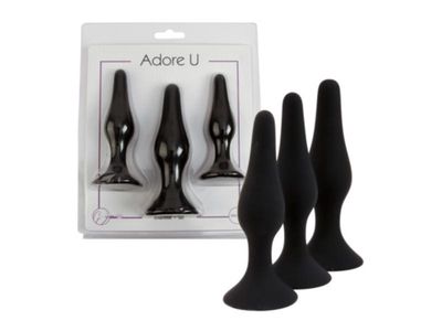 Adore U Lydia Anal Plug Set With Suction Base