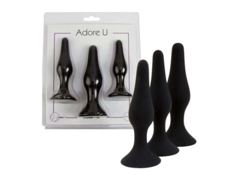 Adore U Lydia Anal Plug Set With Suction Base