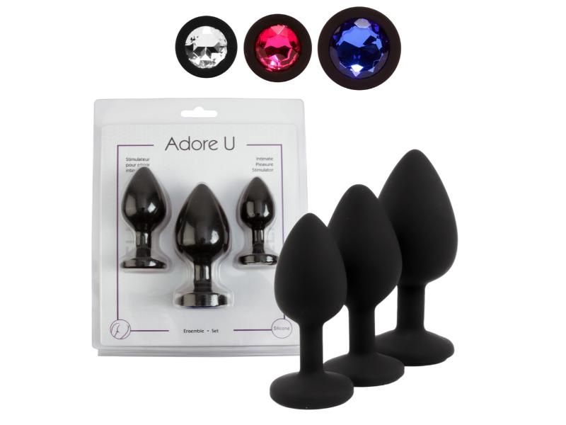 Adore U Elisa Anal Plug Set With Gems