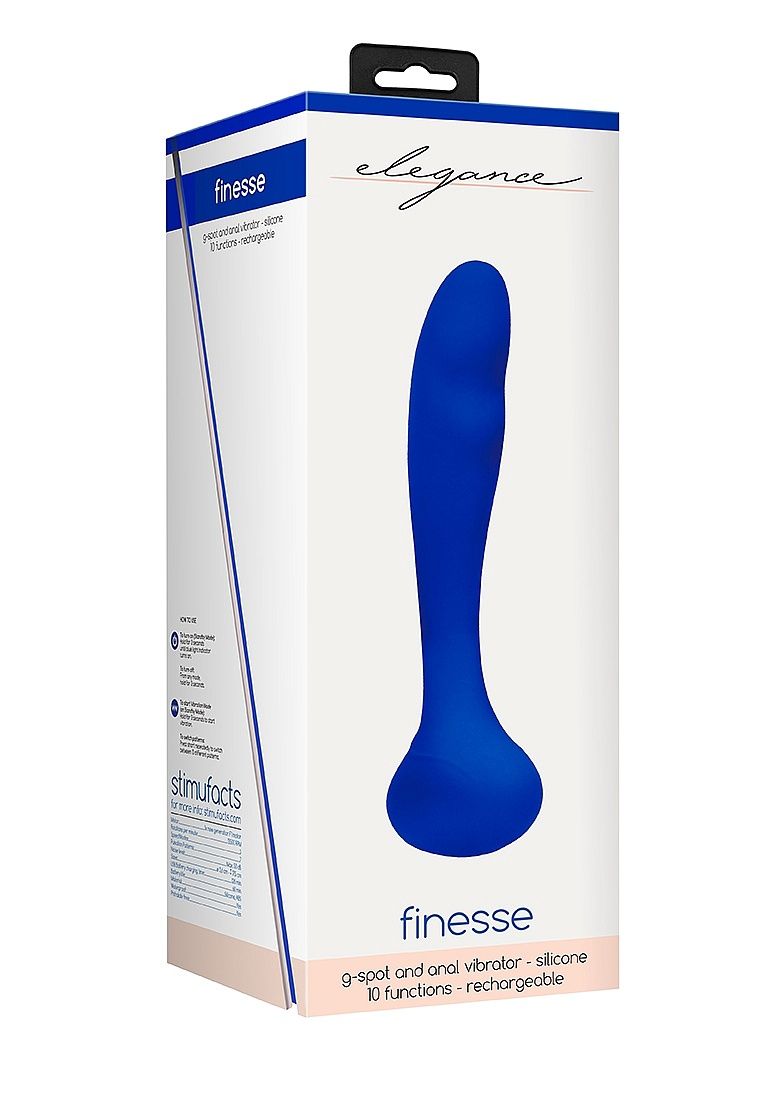 G Spot And Prostate Vibrator Finesse, Color: Blue