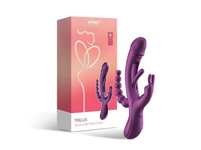 Honey Playbox Trilux Finger Rabbit Anal Beads Purple