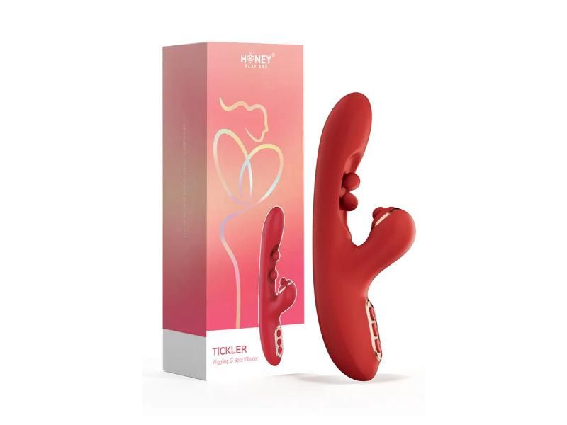 Honey Playbox Tickler Wiggling Gspot Vibe Tapping Clit Red