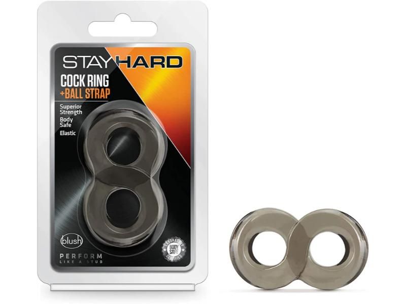 Stay Hard Cock Ring And Ball Strap Black