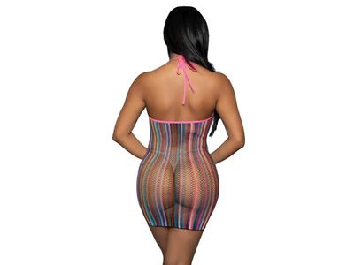 BeWicked Rainbow Halter Mini Dress