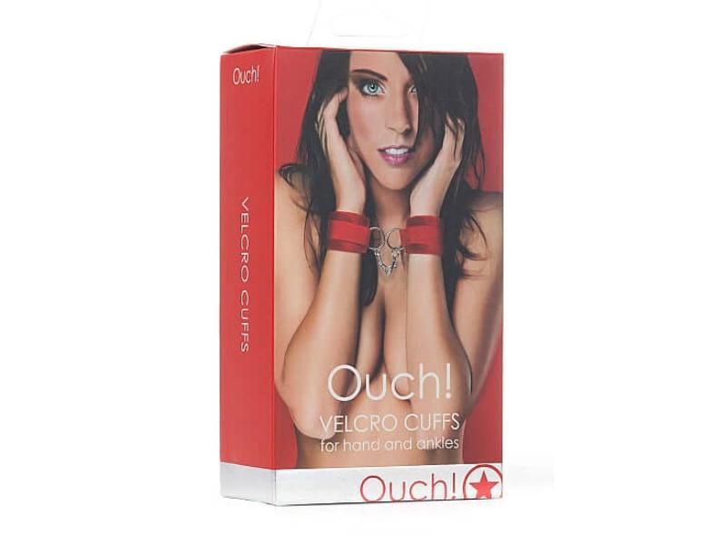 Ouch Velcro Cuffs Red