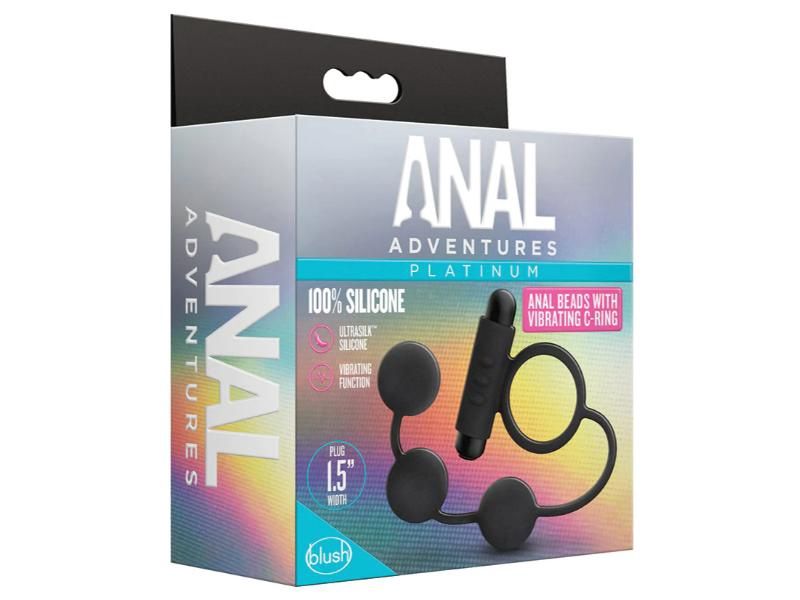 Anal Adventures Anal Beads With Vibrating C-Ring