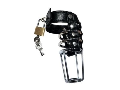 Rapture Leather And Steel Cock Cage